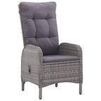 vidaXL 3-tlg. Bistro-Set Poly Rattan und Glas Grau