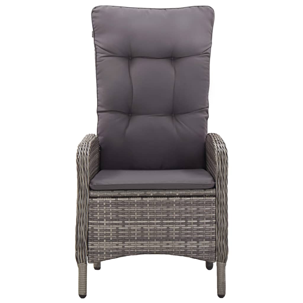 vidaXL 5-tlg. Garten-Bistro-Set Poly Rattan Grau