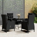vidaXL 5-tlg. Garten-Bistro-Set Poly Rattan Grau