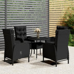 vidaXL 5-tlg. Garten-Bistro-Set Poly Rattan Grau
