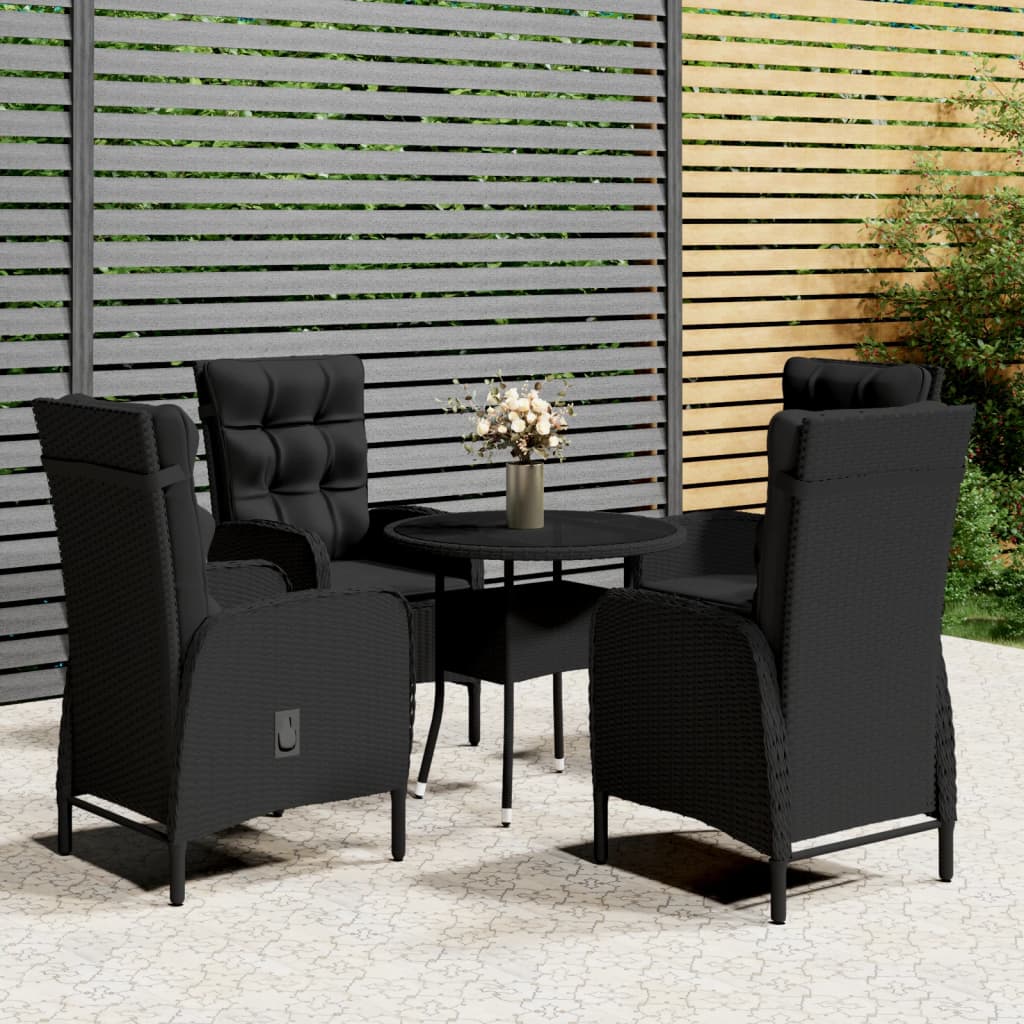 vidaXL 5-tlg. Garten-Bistro-Set Poly Rattan Grau