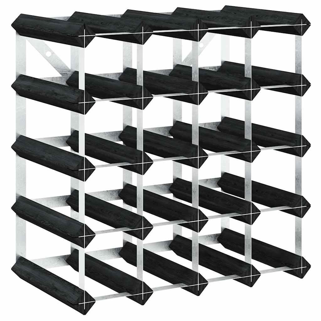 vidaXL Weinregal für 20 Flaschen Schwarz Massivholz Kiefer