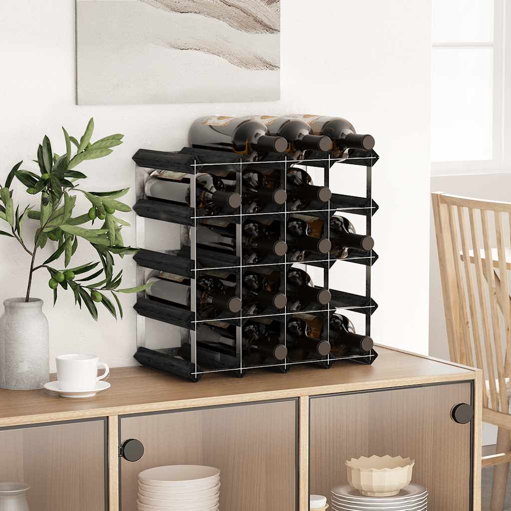 vidaXL Weinregal für 20 Flaschen Schwarz Massivholz Kiefer