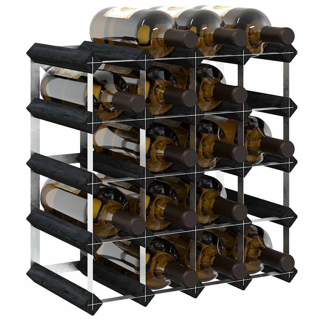 vidaXL Weinregal für 20 Flaschen Schwarz Massivholz Kiefer