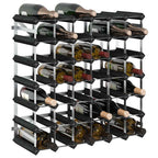 vidaXL Weinregal für 42 Flaschen Schwarz Massivholz Kiefer