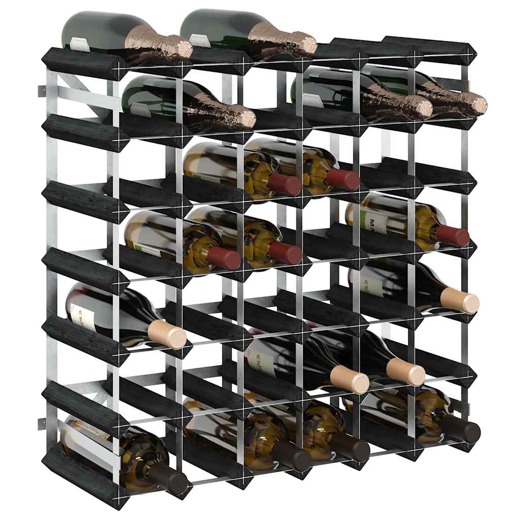 vidaXL Weinregal für 42 Flaschen Schwarz Massivholz Kiefer
