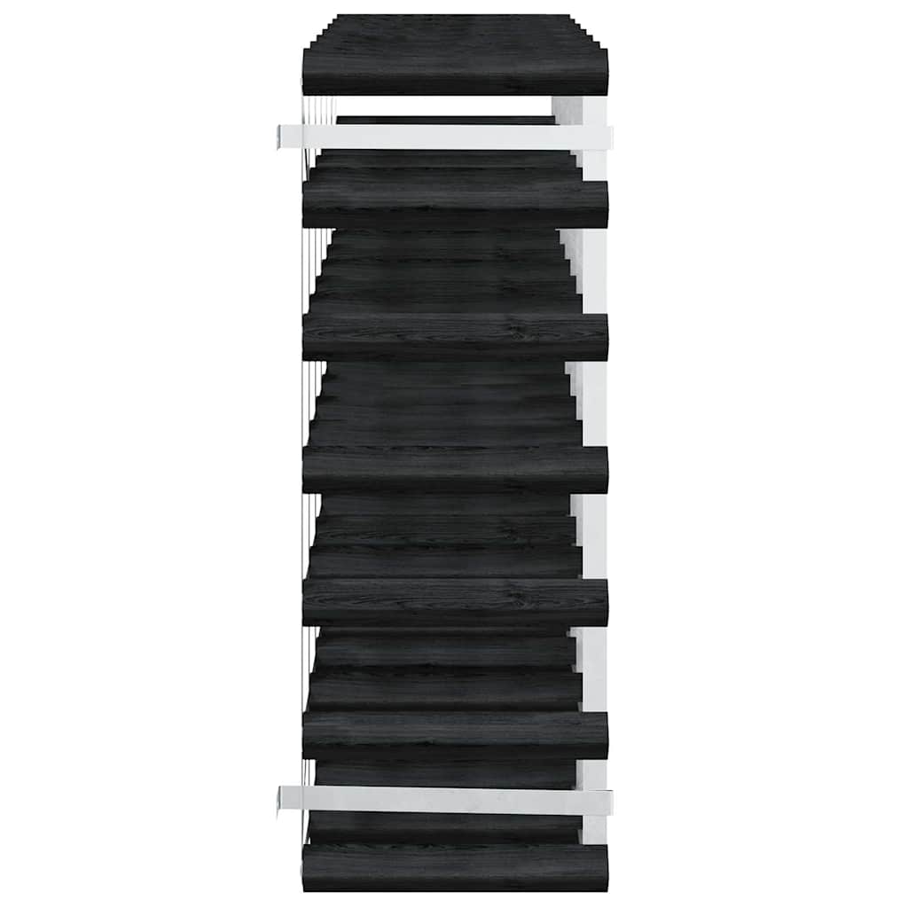 vidaXL Weinregal für 42 Flaschen Schwarz Massivholz Kiefer