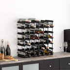 vidaXL Weinregal für 42 Flaschen Schwarz Massivholz Kiefer