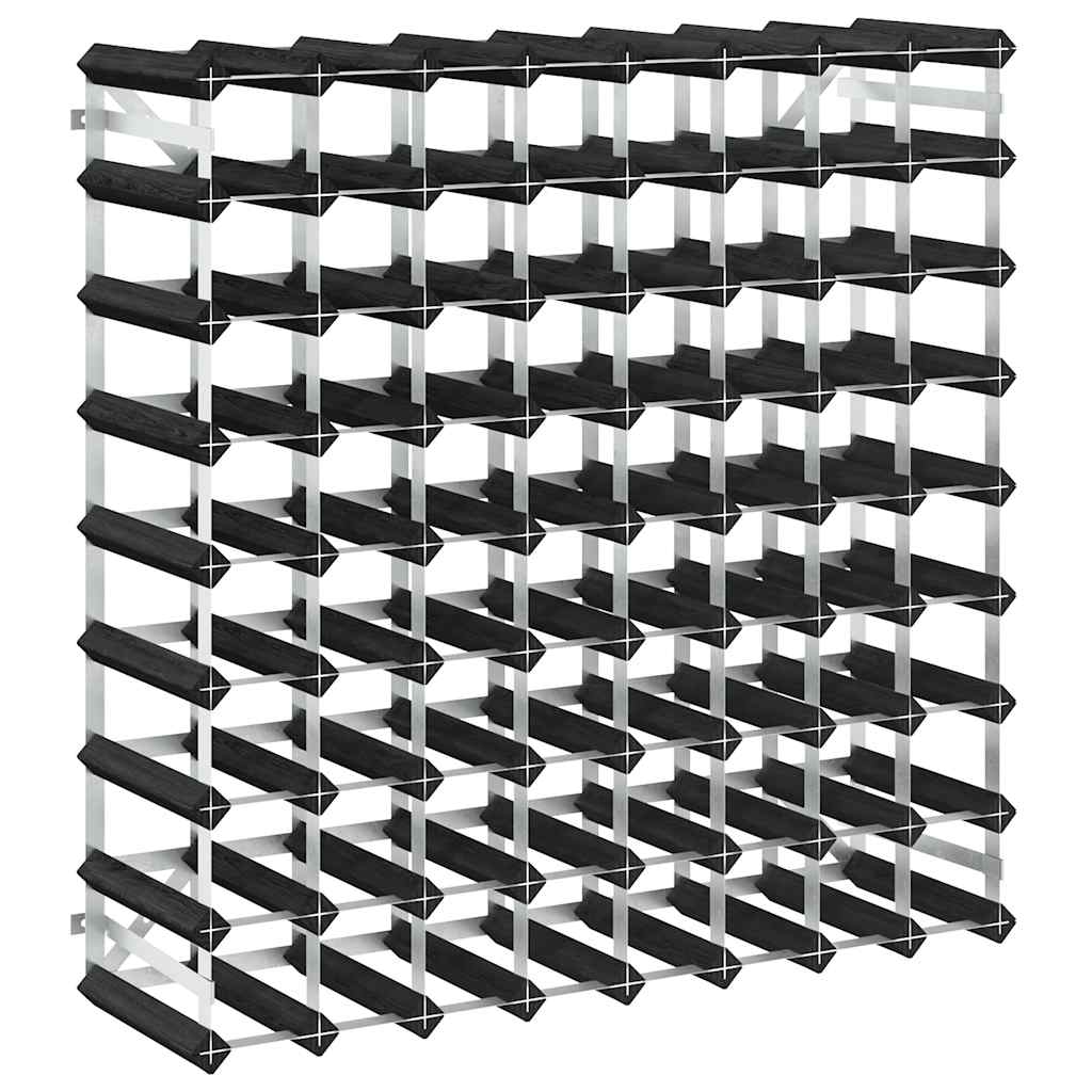 vidaXL Weinregal für 72 Flaschen Schwarz Massivholz Kiefer