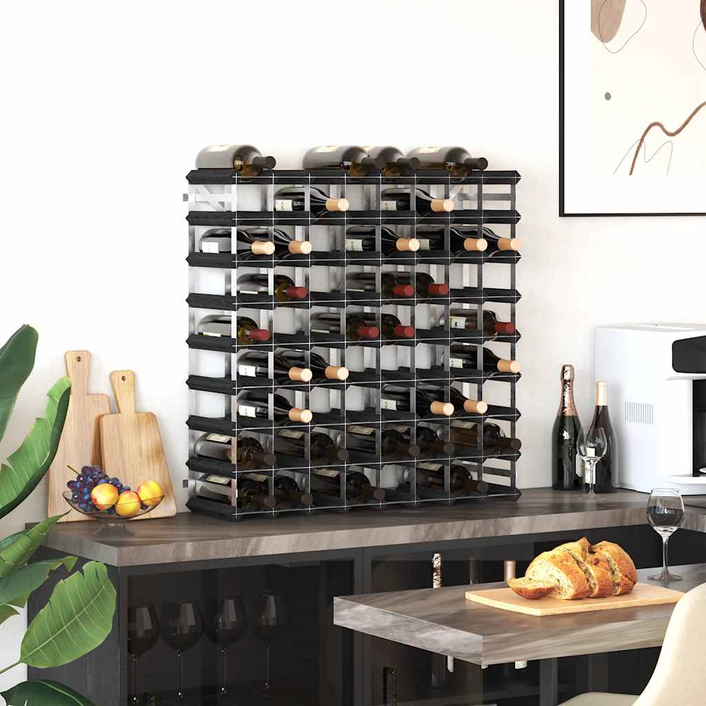 vidaXL Weinregal für 72 Flaschen Schwarz Massivholz Kiefer