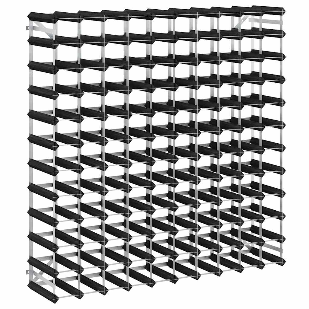 vidaXL Weinregal für 120 Flaschen Schwarz Massivholz Kiefer