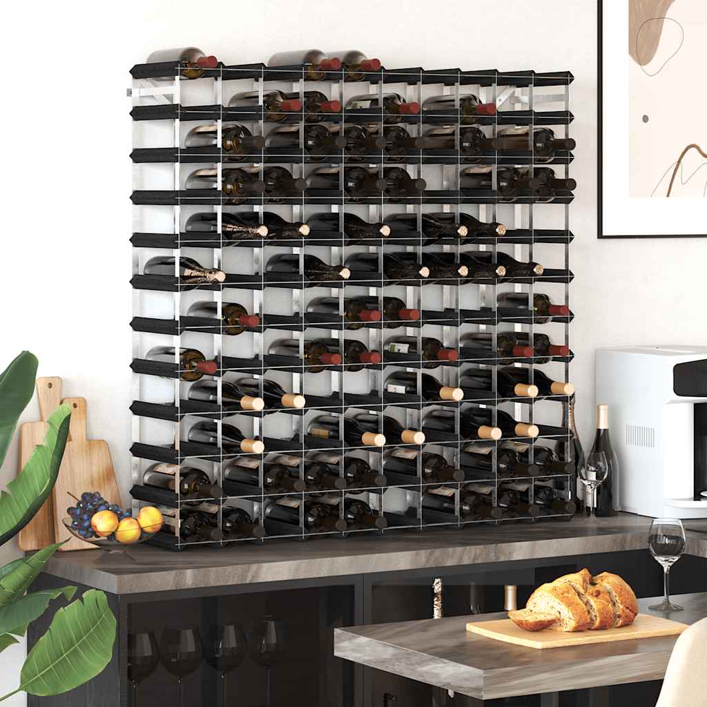 vidaXL Weinregal für 120 Flaschen Schwarz Massivholz Kiefer
