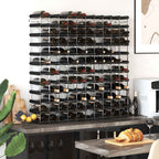 vidaXL Weinregal für 120 Flaschen Schwarz Massivholz Kiefer