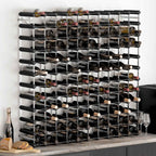 vidaXL Weinregal für 120 Flaschen Schwarz Massivholz Kiefer