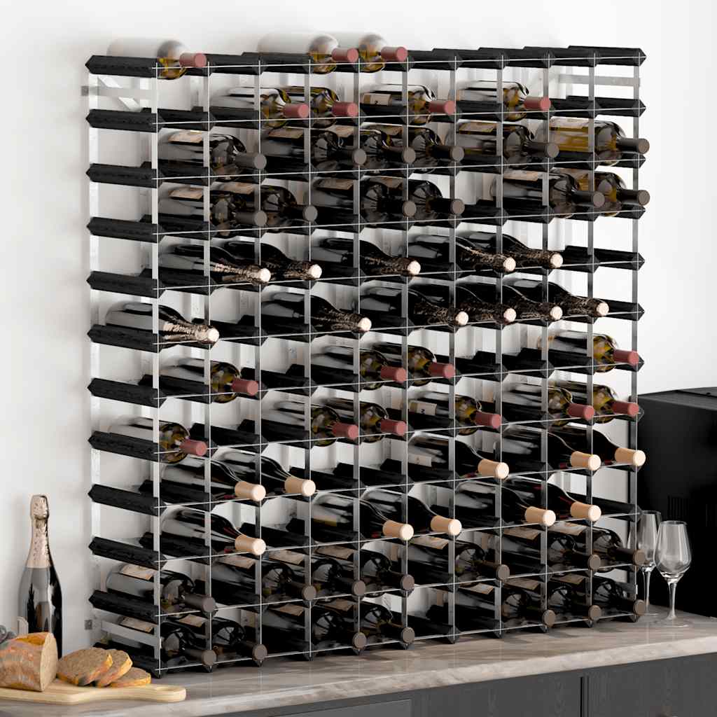 vidaXL Weinregal für 120 Flaschen Schwarz Massivholz Kiefer