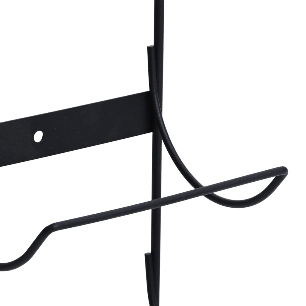 vidaXL Wand-Weinregal für 5 Flaschen Schwarz Eisen