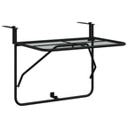 vidaXL Balkontisch Schwarz 60x40 cm Stahl