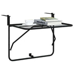 vidaXL Balkontisch Schwarz 60x40 cm Stahl