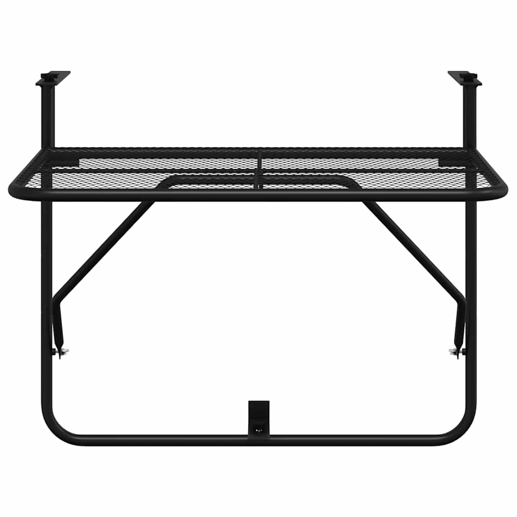 vidaXL Balkontisch Schwarz 60x40 cm Stahl
