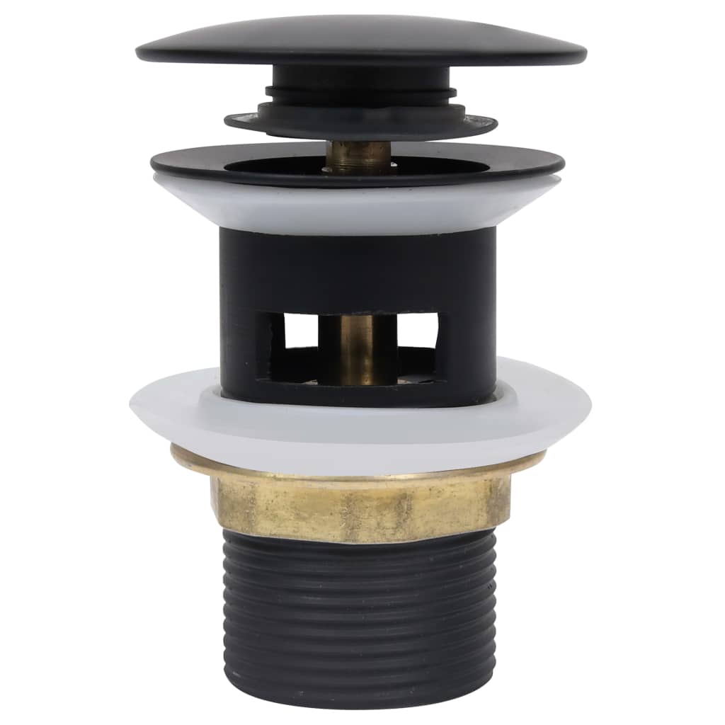 vidaXL Ablaufgarnitur mit Überlauf Schwarz 6,4x6,4x9,1 cm