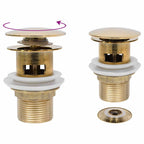 vidaXL Ablaufgarnitur mit Überlauf Golden 6,4x6,4x9,1 cm