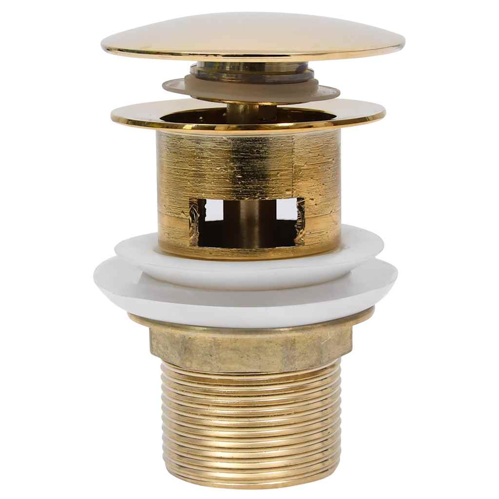 vidaXL Ablaufgarnitur mit Überlauf Golden 6,4x6,4x9,1 cm