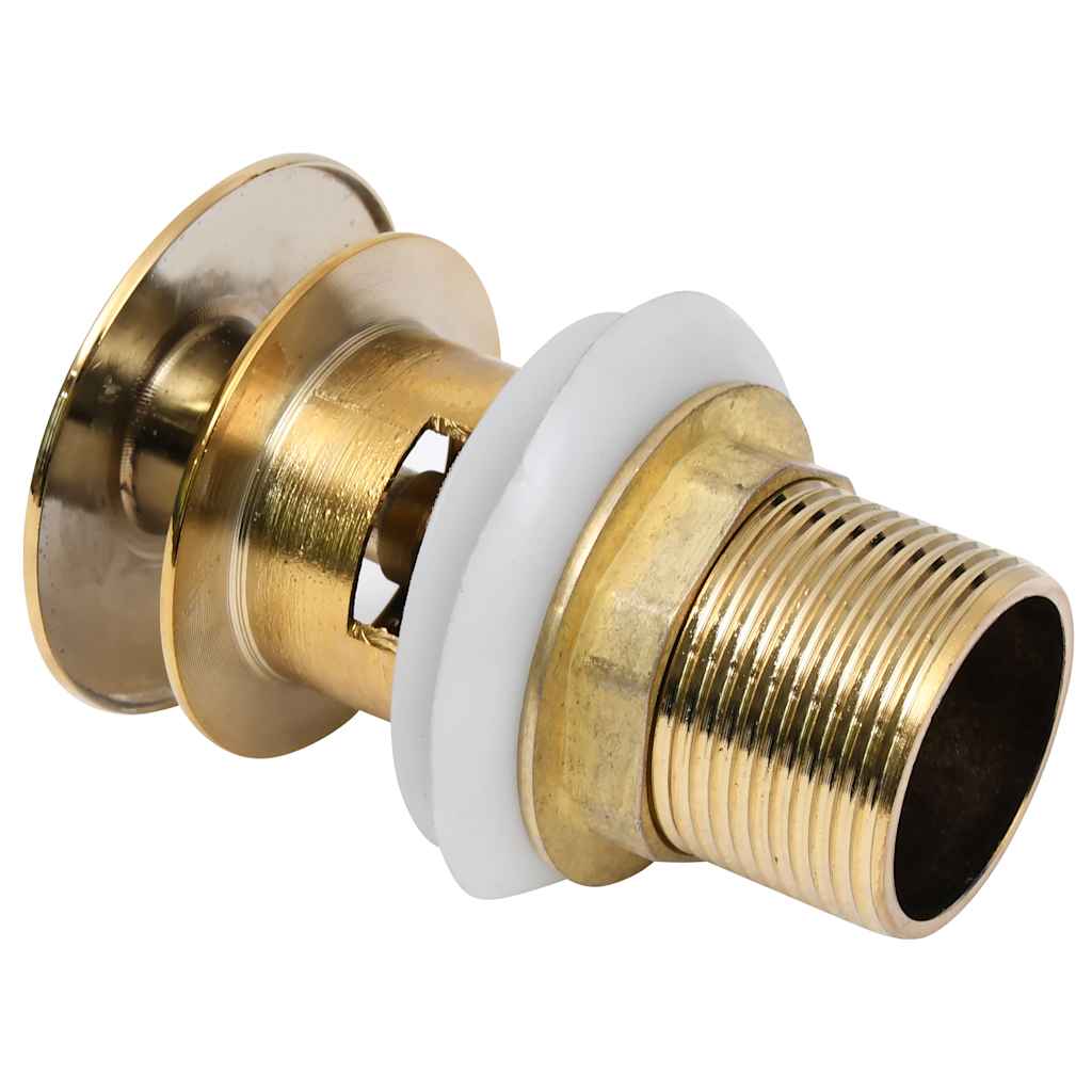 vidaXL Ablaufgarnitur mit Überlauf Golden 6,4x6,4x9,1 cm