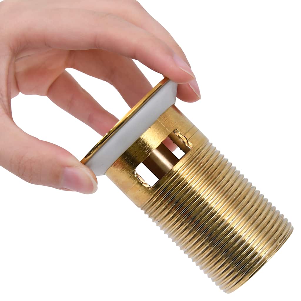 vidaXL Ablaufgarnitur mit Überlauf Golden 6,4x6,4x9,1 cm