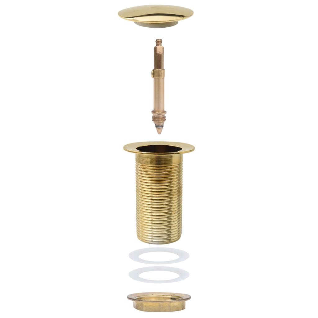 vidaXL Ablaufgarnitur ohne Überlauf Golden 6,4x6,4x9,1 cm