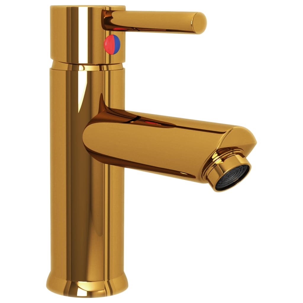 vidaXL Waschtischarmatur Golden 130x176 mm