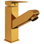 vidaXL Waschbeckenarmatur mit Herausziehbarer Brause Golden 157x172 mm
