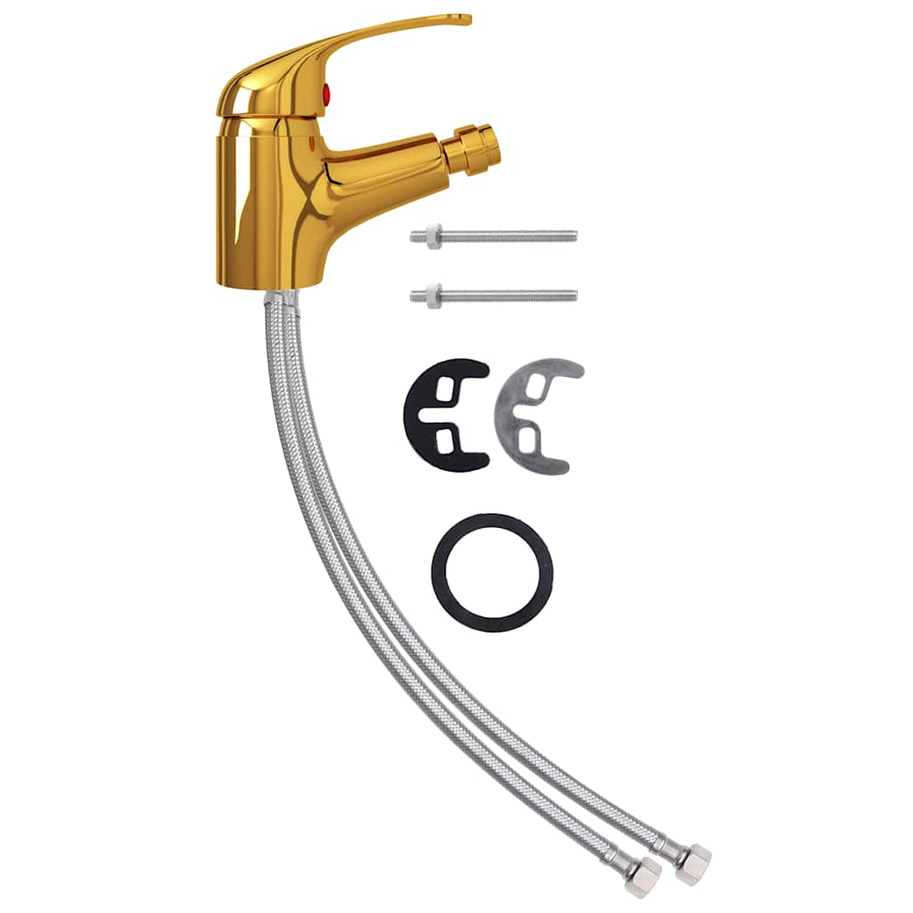vidaXL Badezimmer Bidet Mischbatterie Golden 13x12 cm