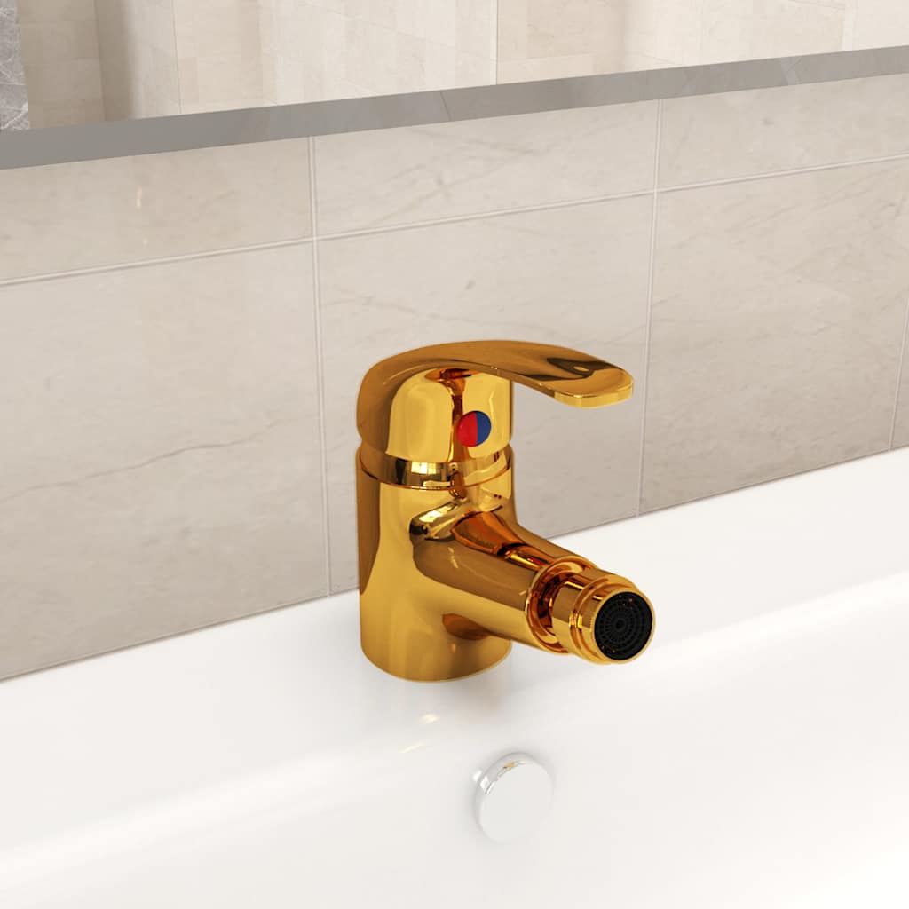 vidaXL Badezimmer Bidet Mischbatterie Golden 13x12 cm