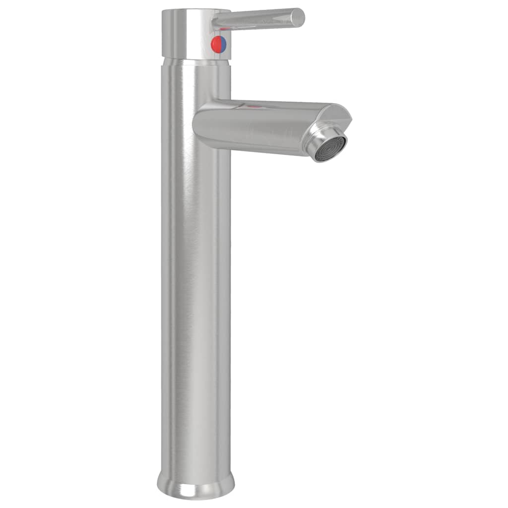 vidaXL Badezimmer Mischbatterie Silbern 12x30 cm