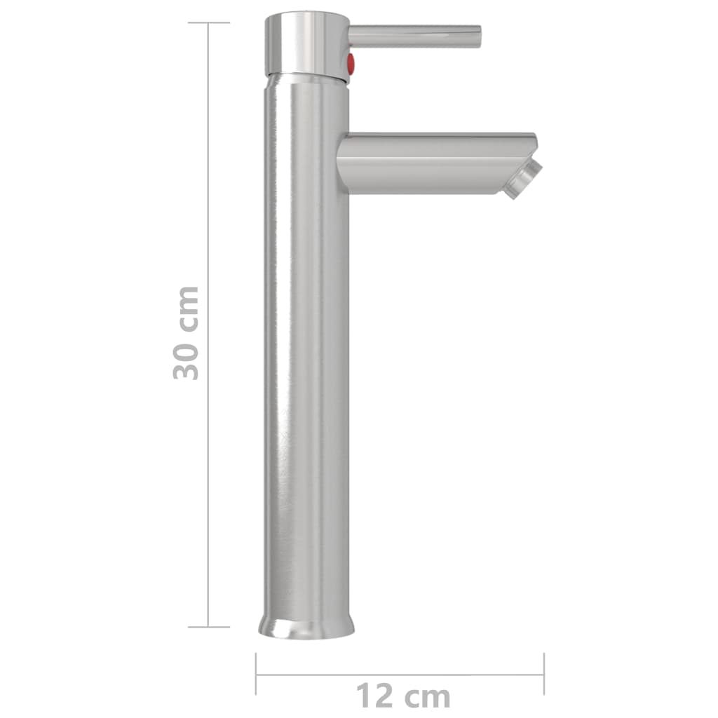 vidaXL Badezimmer Mischbatterie Silbern 12x30 cm