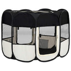 vidaXL Faltbarer Welpenlaufstall mit Tragetasche Schwarz 90x90x58 cm