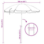 vidaXL Sonnenschirm mit Stahlmast Sandfarbe 180 cm