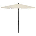 vidaXL Sonnenschirm mit Mast 210x140 cm Sandfarben