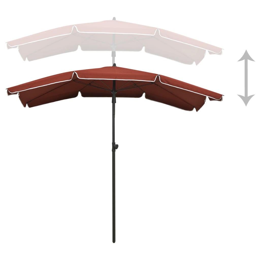 vidaXL Sonnenschirm mit Mast 200x130 cm Terrakottarot