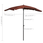 vidaXL Sonnenschirm mit Mast 200x130 cm Terrakottarot