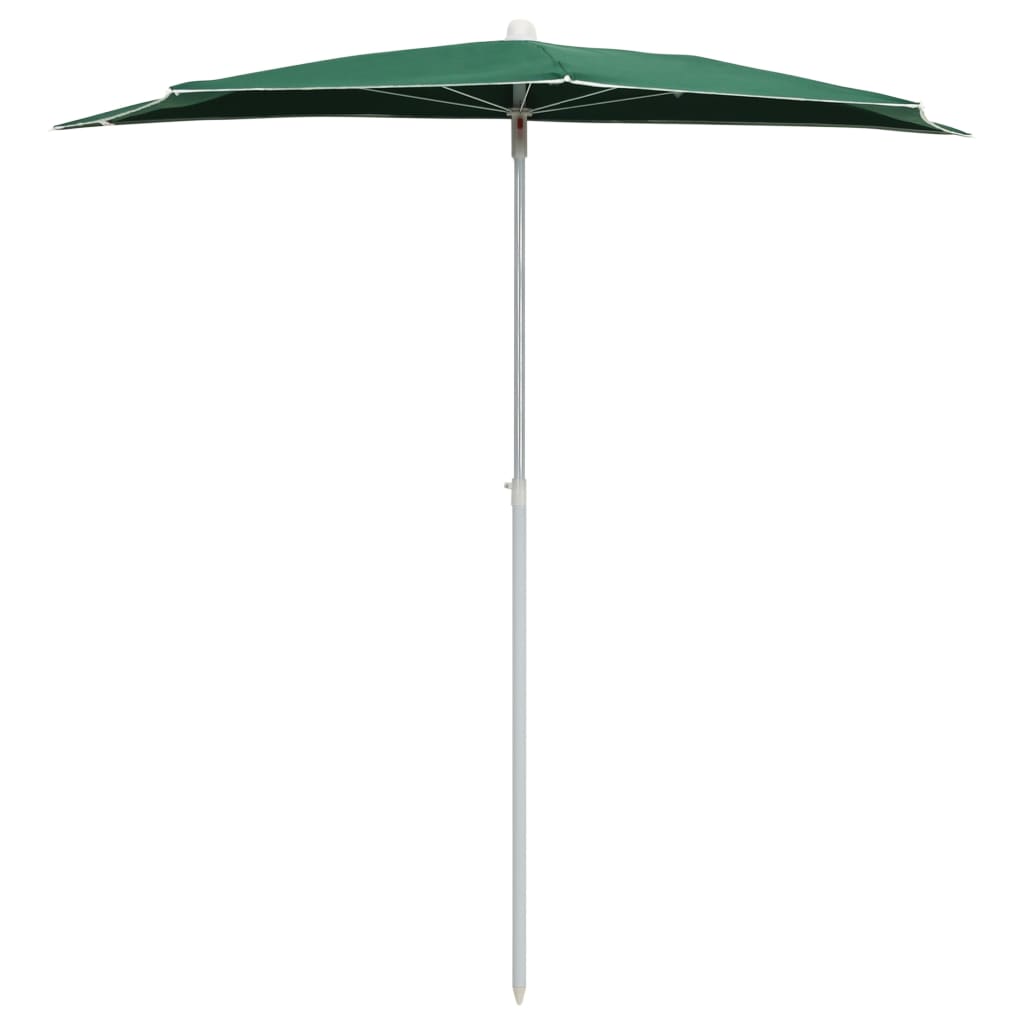vidaXL Halb-Sonnenschirm mit Mast 180x90 cm Grün