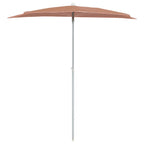 vidaXL Halb-Sonnenschirm mit Mast 180x90 cm Terrakottarot