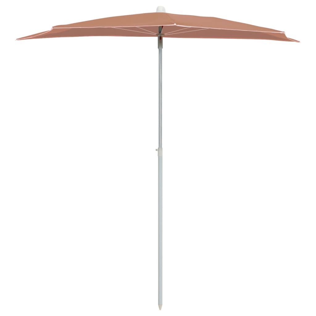 vidaXL Halb-Sonnenschirm mit Mast 180x90 cm Terrakottarot
