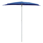 vidaXL Halb-Sonnenschirm mit Mast 180x90 cm Azurblau