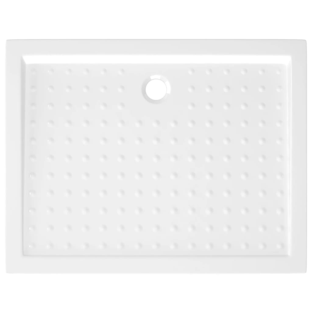 vidaXL Duschwanne Anti-Rutsch Weiß 90x70x4 cm ABS