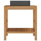 vidaXL Waschtisch Massivholz Teak mit Waschbecken Marmor Schwarz
