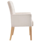 vidaXL Esszimmerstühle mit Armlehnen 4 Stk. Beige Stoff