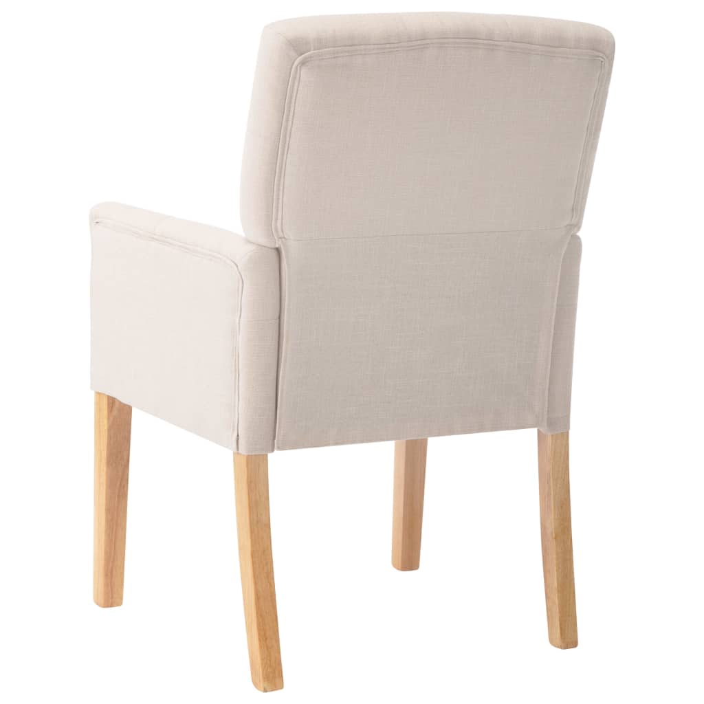 vidaXL Esszimmerstühle mit Armlehnen 4 Stk. Beige Stoff