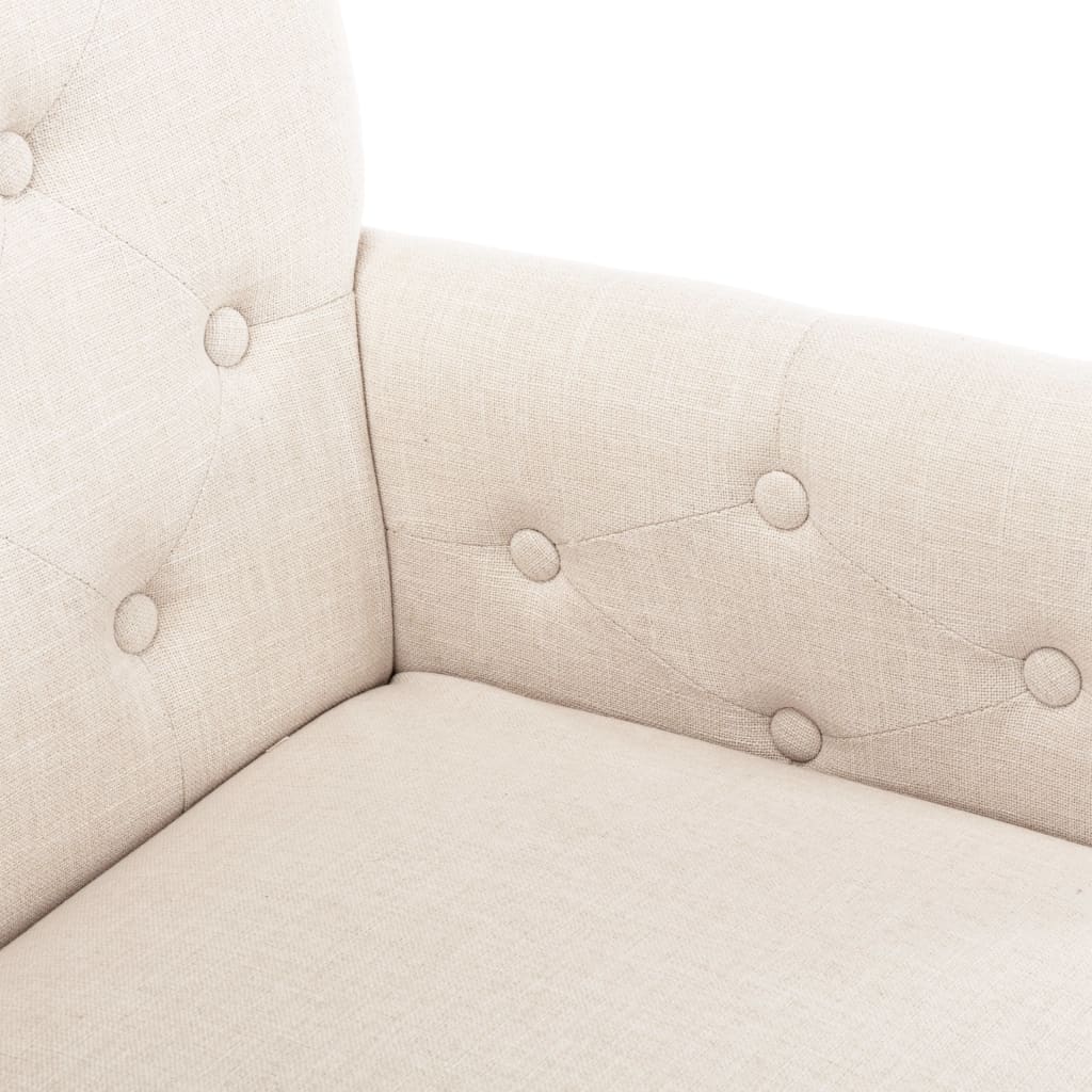 vidaXL Esszimmerstühle mit Armlehnen 4 Stk. Beige Stoff