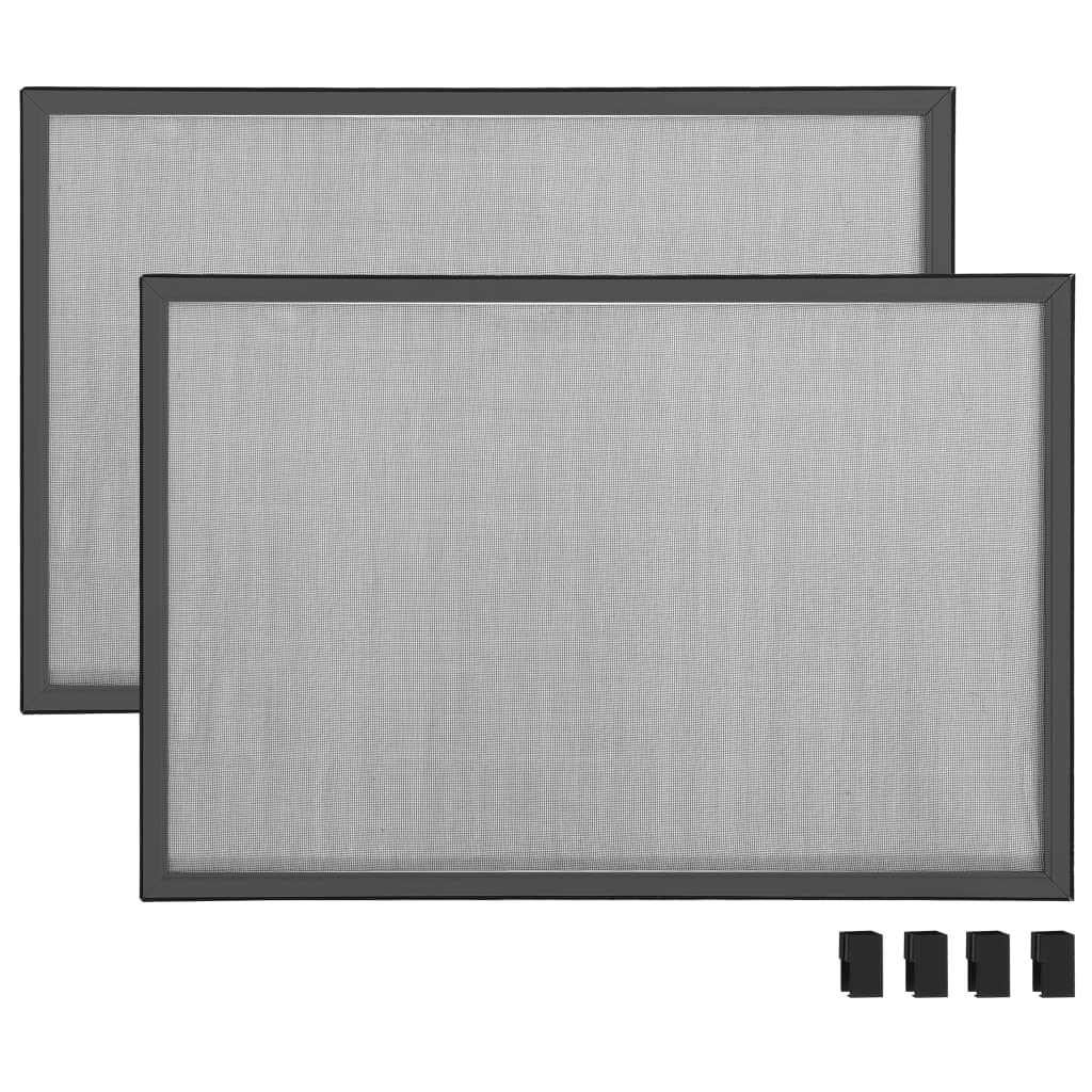 vidaXL Ausziehbarer Insektenschutz für Fenster Anthrazit (75-143)x50cm